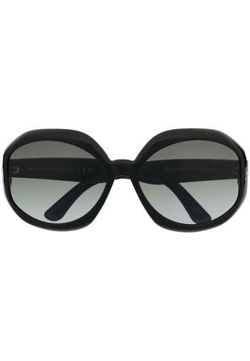 TOM FORD Eyewear Sonnenbrille mit rundem Gestell - Schwarz