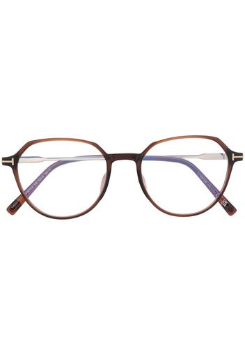 TOM FORD Eyewear Brille mit rundem Gestell - Braun