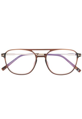 TOM FORD Eyewear tortoiseshell pilot-frame glasses - Braun