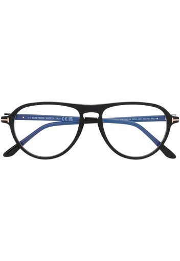 TOM FORD Eyewear Pilotenbrille mit Logo - Schwarz