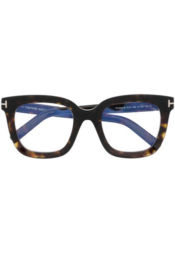 TOM FORD Eyewear side logo-plaque detail glasses - Braun