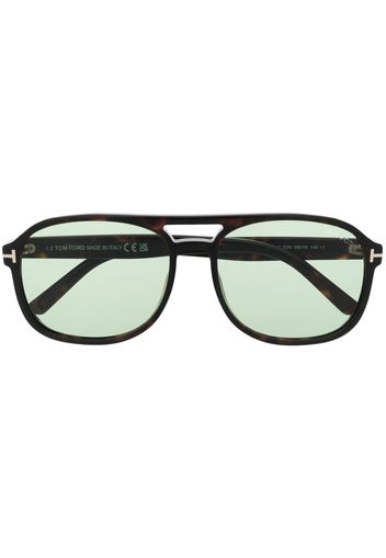 TOM FORD Eyewear tortoiseshell-effect round-frame sunglasses - Braun