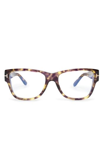 TOM FORD Eyewear tortoiseshell-effect square-frame glasses - Braun