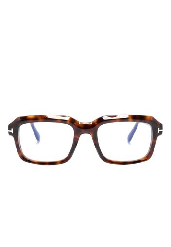 TOM FORD Eyewear tortoiseshell-effect square-frame glasses - Braun