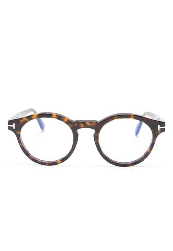 TOM FORD Eyewear tortoiseshell pantos-frame glasses - Braun