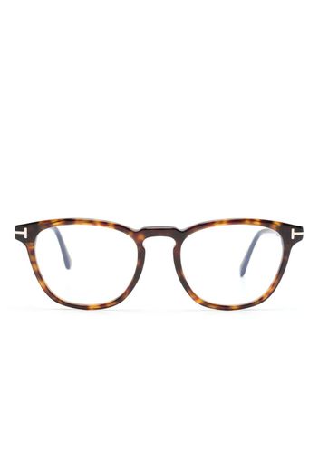 TOM FORD Eyewear tortoiseshell-effect round-frame glasses - Braun