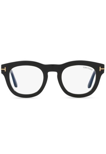 TOM FORD Eyewear logo-plaque square-frame glasses - Schwarz