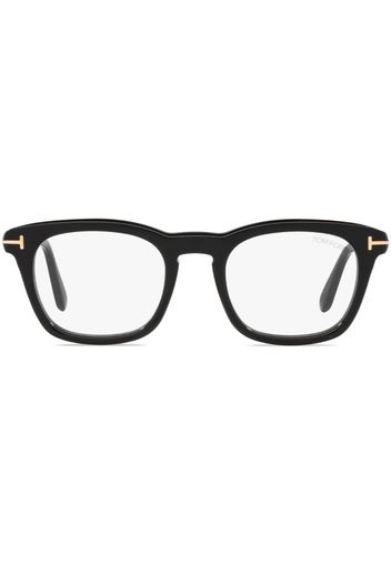 TOM FORD Eyewear logo-plaque square-frame glasses - Schwarz