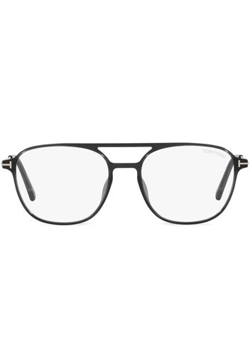 TOM FORD Eyewear logo-plaque pilot-frame glasses - Grau