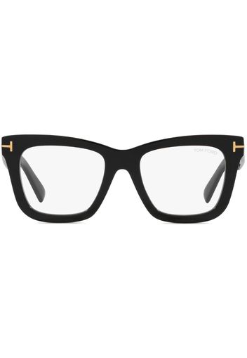 TOM FORD Eyewear logo-plaque square-frame glasses - Schwarz