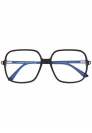 TOM FORD Eyewear polished-effect oversize-frame glasses - Schwarz