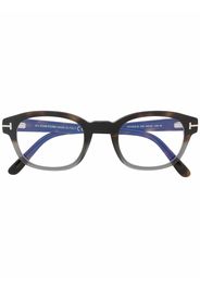 TOM FORD Eyewear oval-frame tortoiseshell-effect glasses - Schwarz