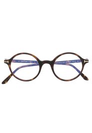 TOM FORD Eyewear tortoiseshell-effect round-frame glasses - Braun