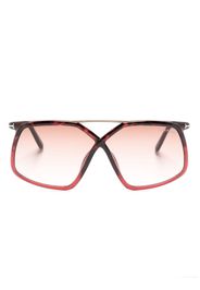TOM FORD Eyewear Oversized-Sonnenbrille in Schildpattoptik - Rot