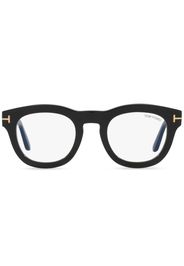 TOM FORD Eyewear logo-plaque square-frame glasses - Schwarz