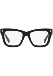 TOM FORD Eyewear logo-plaque square-frame glasses - Schwarz