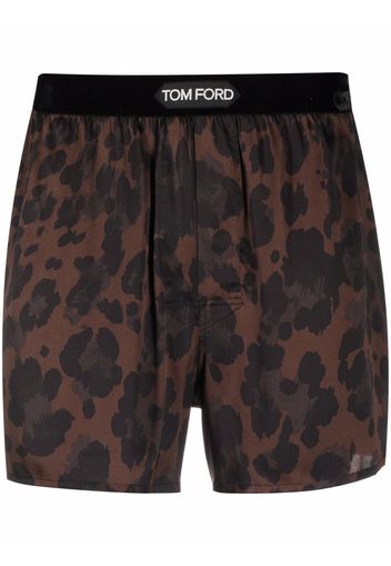 TOM FORD leopard-print boxers - Braun