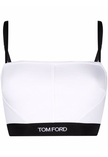 TOM FORD long-line logo-band bra - Weiß