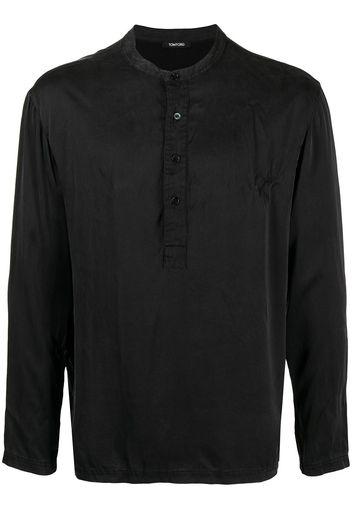 TOM FORD Henley stretch-silk loungewear shirt - Schwarz