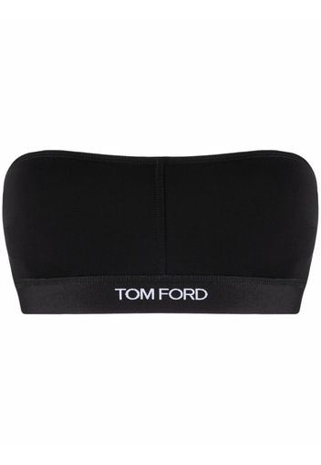 TOM FORD logo embroidered bandeau bra - Schwarz