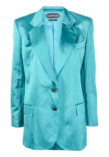 TOM FORD satin-finish single-breasted blazer - Blau