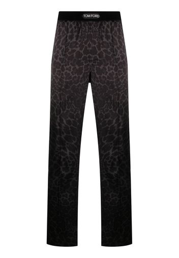 TOM FORD leopard print pajama pants - Schwarz