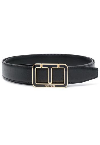 TOM FORD logo-buckle leather belt - Schwarz