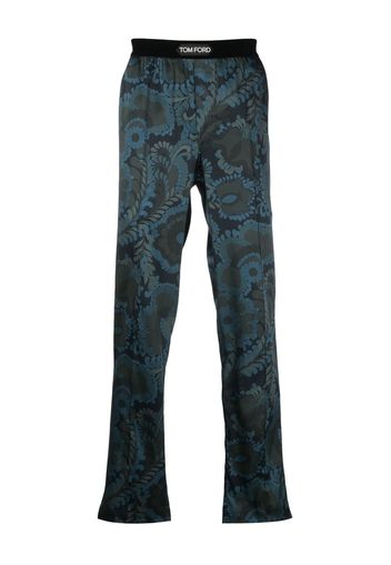TOM FORD all-over floral-print pyjama trousers - Schwarz