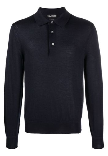 TOM FORD long-sleeve polo shirt - Blau