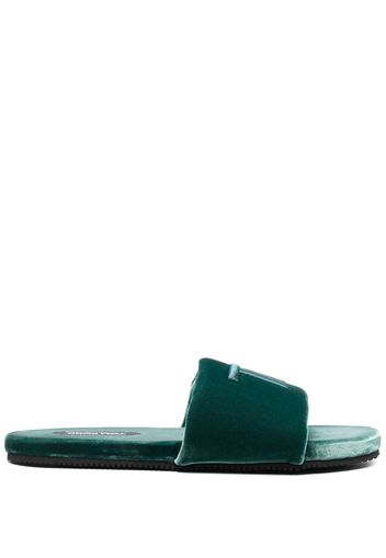 TOM FORD monogram velvet sandals - Grün