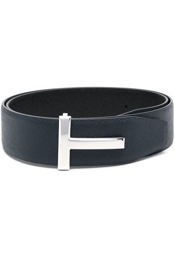 TOM FORD T logo-buckle leather belt - Blau