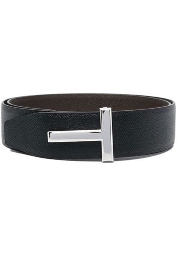 TOM FORD T logo-buckle leather belt - Braun