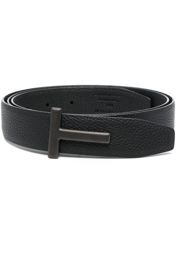 TOM FORD logo buckle leather belt - Schwarz