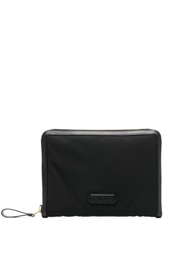 TOM FORD logo-patch laptop pouch - Schwarz