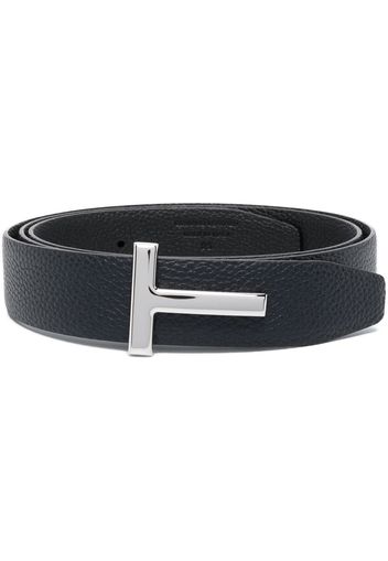 TOM FORD logo-plaque leather belt - Blau