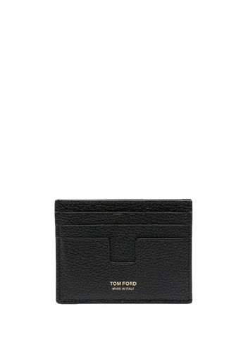 TOM FORD logo-print grained-leather cardholder - Schwarz