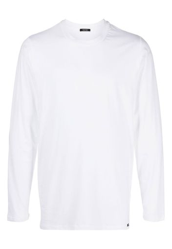 TOM FORD logo-patch detail long-sleeved T-shirt - Weiß