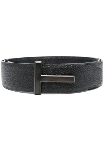 TOM FORD logo-buckle leather belt - Schwarz