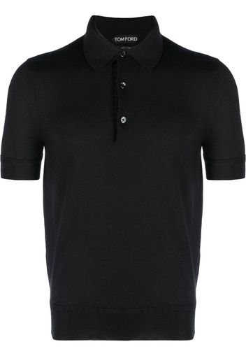 TOM FORD cashmere short-sleeve polo shirt - Schwarz