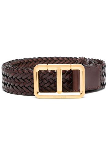 TOM FORD interwoven leather belt - Braun