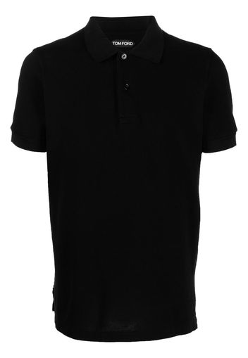 TOM FORD short-sleeved cotton polo shirt - Schwarz