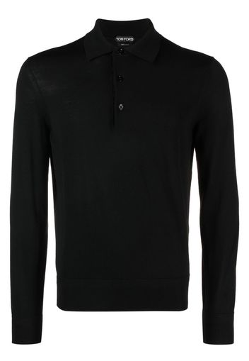 TOM FORD long-sleeve polo shirt - Schwarz