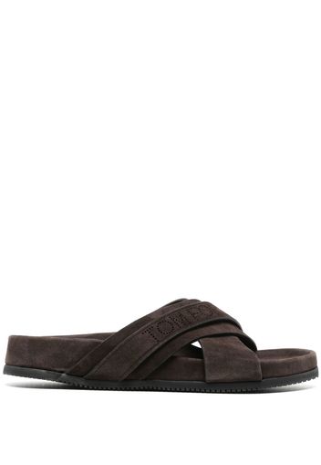 TOM FORD crossover logo-strap slides - Braun