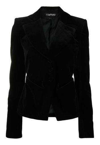 TOM FORD peak-lapels velvet blazer - Schwarz