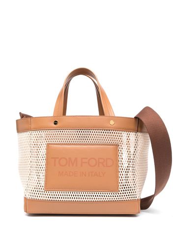 TOM FORD mesh-panelled shopping bag - Nude