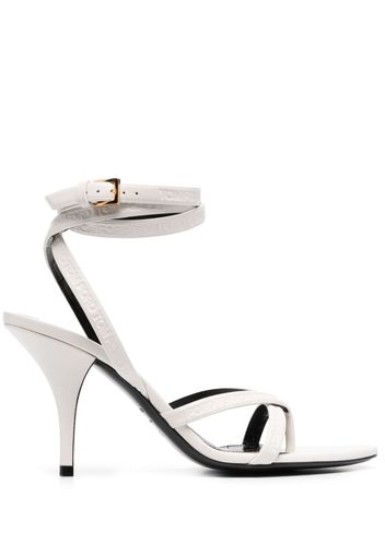 TOM FORD logo-embossed heeled leather sandals - Weiß