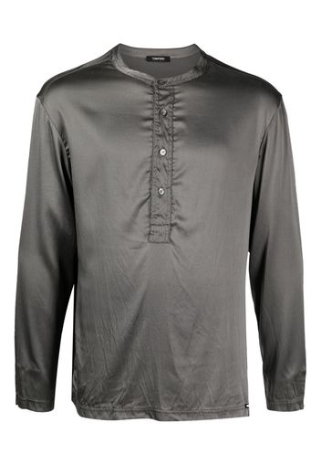 TOM FORD long-sleeve silk-blend shirt - Grau