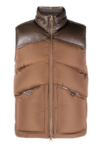 TOM FORD colour-block padded gilet - Braun