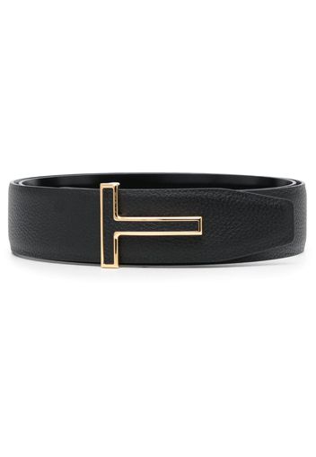 TOM FORD logo-buckle leather belt - Schwarz