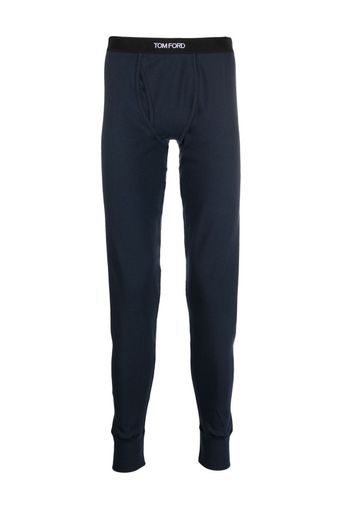 TOM FORD logo-waistband cotton legging - Blau